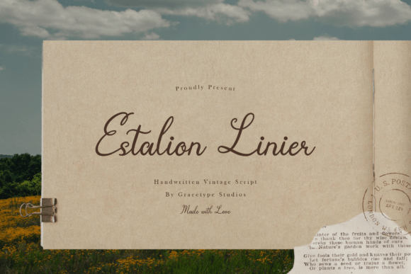 Estalion Linier: A Handwritten Vintage Script for Timeless Design