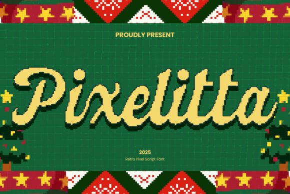 Pixelitta: Retro Pixel Script Font for Cozy Holiday Designs